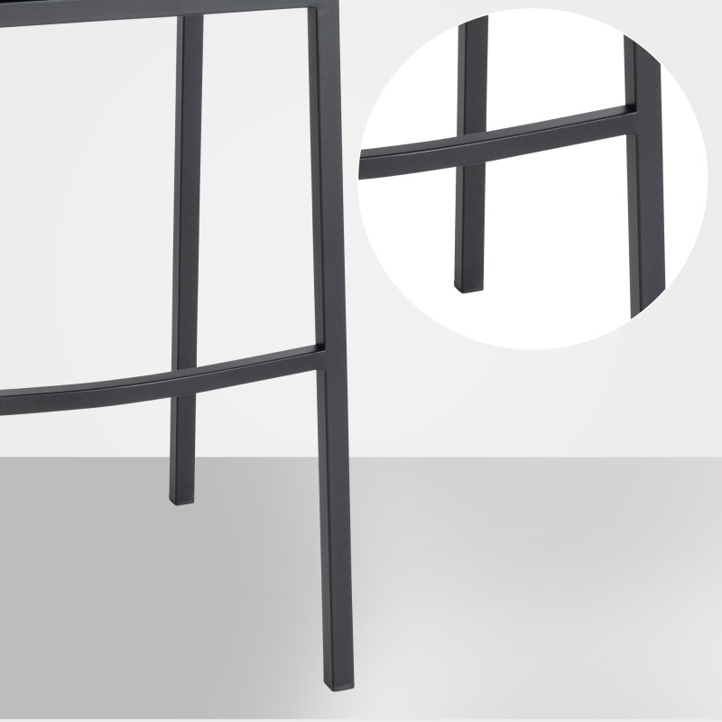 Taburete de bar Damaso B de fieltro con base de 4 patas