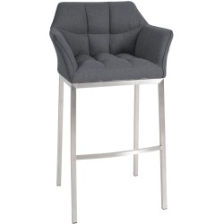 Taburete de bar Damaso E de fieltro con base de 4 patas