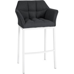 Taburete de bar Damaso W de fieltro con base de 4 patas