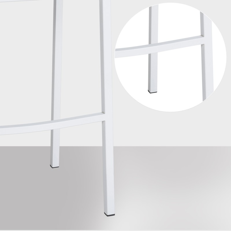 Taburete de bar Damaso W de fieltro con base de 4 patas