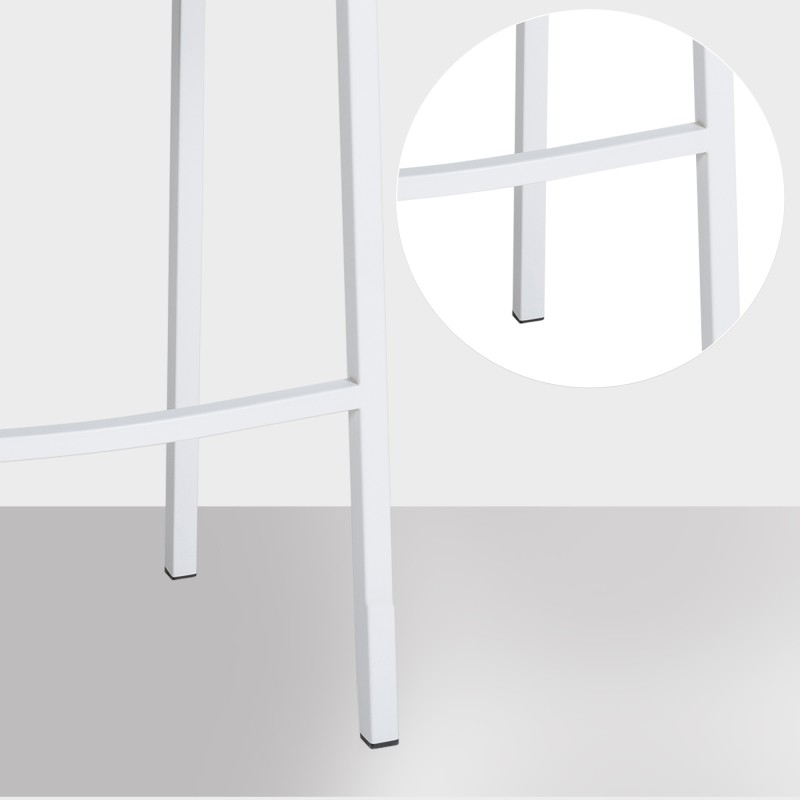 Taburete de bar Damaso W de terciopelo con base de 4 patas