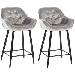 Juego de 2 taburetes de bar Gibson de terciopelo