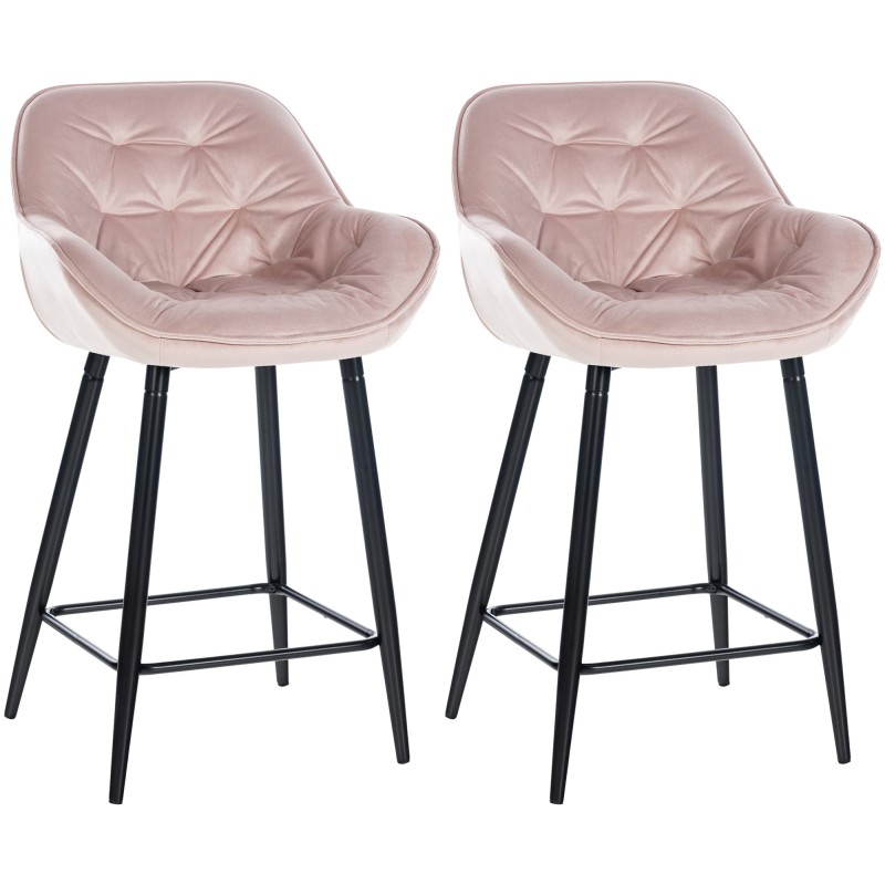 Juego de 2 taburetes de bar Gibson 76 de terciopelo