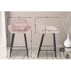 Juego de 2 taburetes de bar Gibson 76 de terciopelo