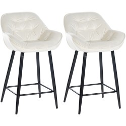 Juego de 2 taburetes de bar Gibson 76 de terciopelo