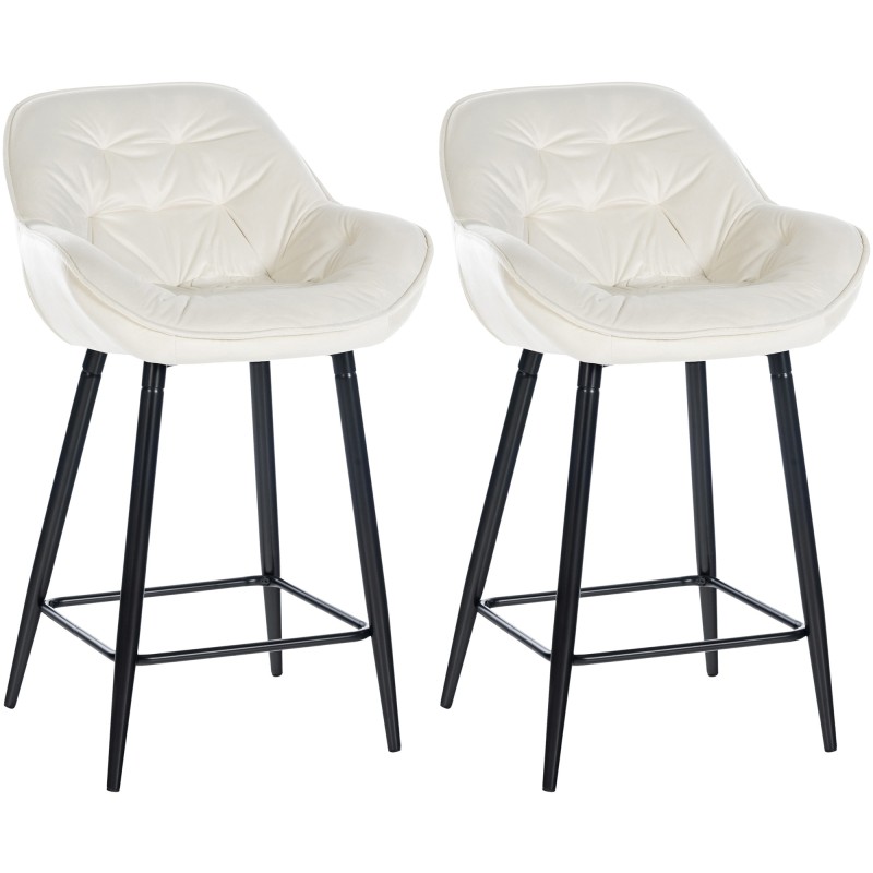 Juego de 2 taburetes de bar Gibson 76 de terciopelo