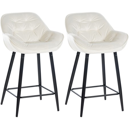 Juego de 2 taburetes de bar Gibson 76 de terciopelo