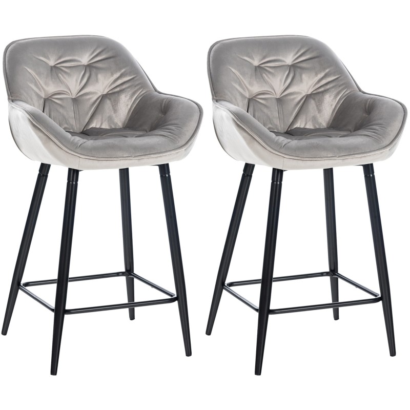 Juego de 2 taburetes de bar Gibson 76 de terciopelo