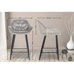 Juego de 2 taburetes de bar Gibson 76 de terciopelo