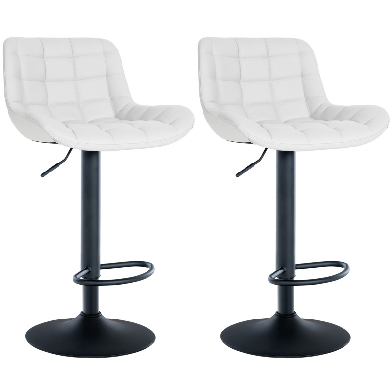 Juego de 2 taburetes de bar Tover en piel sintética