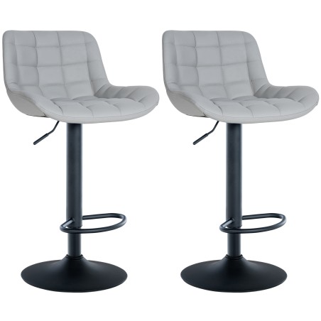 Juego de 2 taburetes de bar Tover en piel sintética