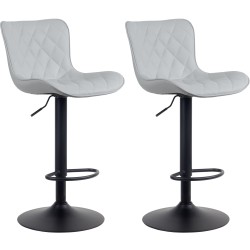 Juego de 2 taburetes de bar Emma de piel sintética