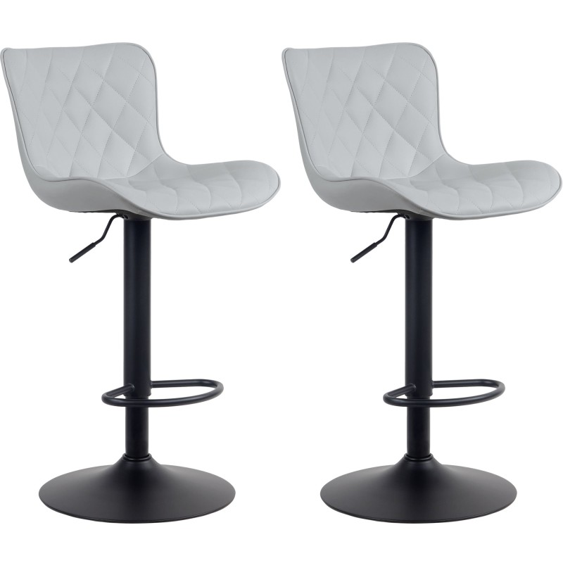 Juego de 2 taburetes de bar Emma de piel sintética