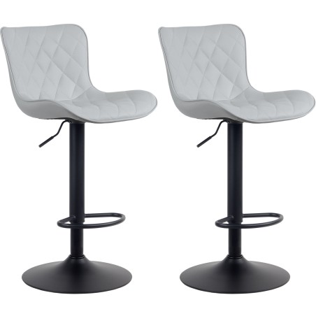 Juego de 2 taburetes de bar Emma de piel sintética