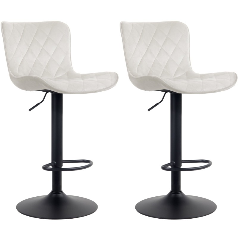 Juego de 2 taburetes de bar Emma de terciopelo
