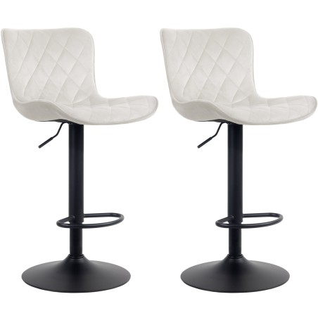 Juego de 2 taburetes de bar Emma de terciopelo