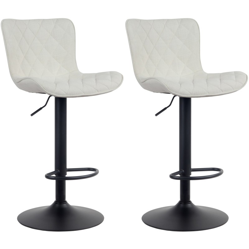 Juego de 2 taburetes de bar Emma tapizados en tela
