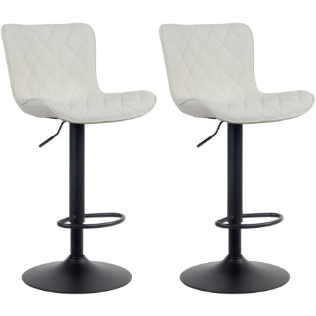 Juego de 2 taburetes de bar Emma tapizados en tela