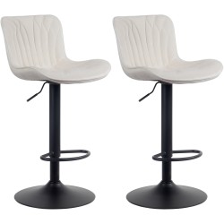 Juego de 2 taburetes de bar Linus de terciopelo