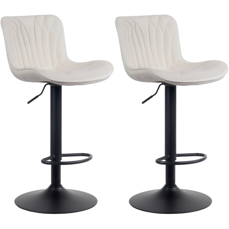 Juego de 2 taburetes de bar Linus de terciopelo