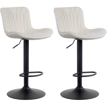 Juego de 2 taburetes de bar Linus de terciopelo