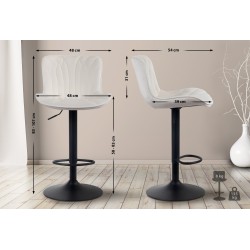 Juego de 2 taburetes de bar Linus de terciopelo