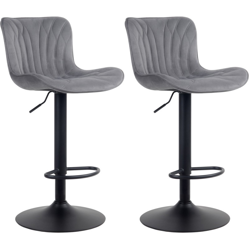 Juego de 2 taburetes de bar Linus de terciopelo