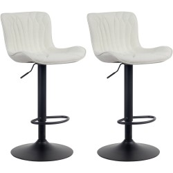 Juego de 2 taburetes de bar Linus tapizados en tela