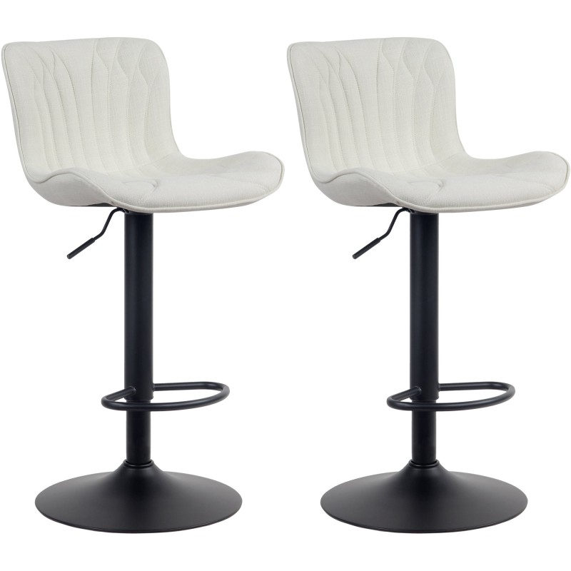 Juego de 2 taburetes de bar Linus tapizados en tela