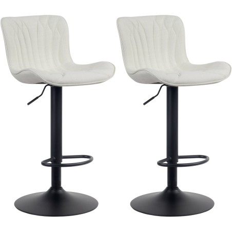 Juego de 2 taburetes de bar Linus tapizados en tela