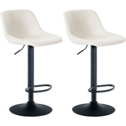 Juego de 2 taburetes de bar estilo loft en piel sintética