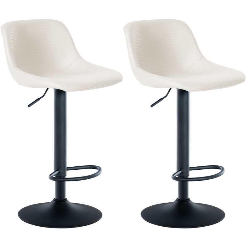 Juego de 2 taburetes de bar estilo loft en piel sintética