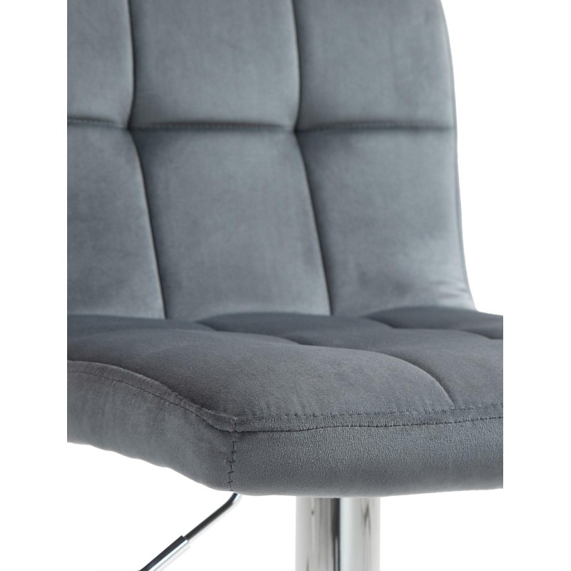 Taburete peruano de bar, terciopelo, cromado