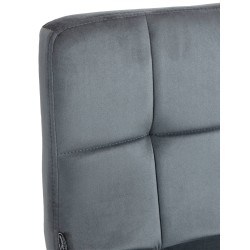 Taburete peruano de bar, terciopelo, cromado