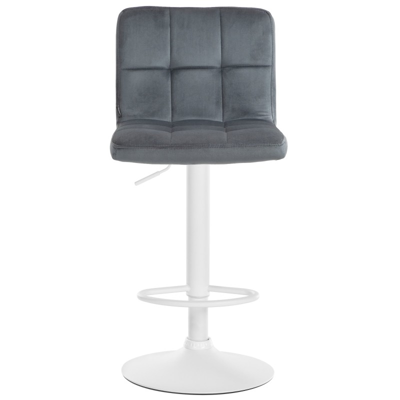 Taburete de bar de terciopelo blanco de Perú