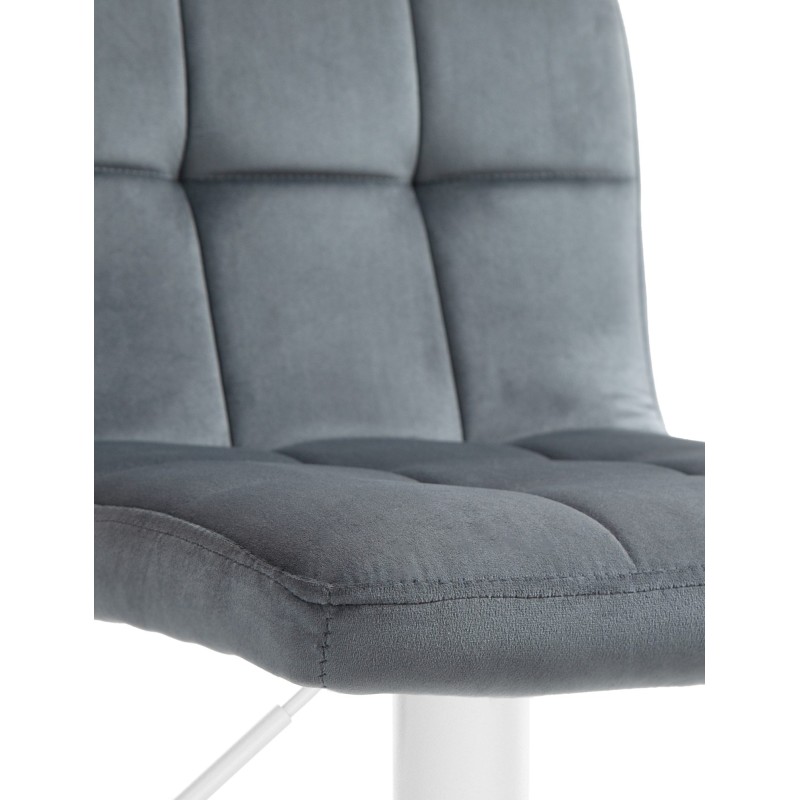 Taburete de bar de terciopelo blanco de Perú