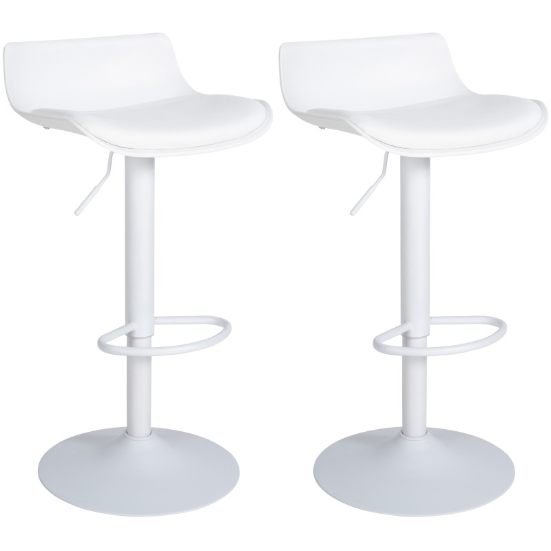 Juego de 2 taburetes de bar Aveiro en piel sintética