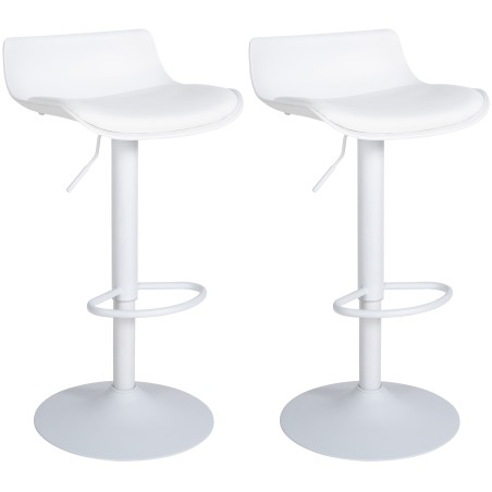 Juego de 2 taburetes de bar Aveiro en piel sintética