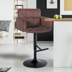 Taburete de bar de terciopelo negro, Los Ángeles