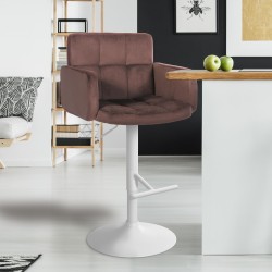 Taburete de bar de terciopelo blanco, Los Ángeles