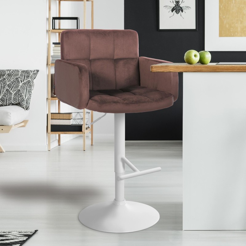 Taburete de bar de terciopelo blanco, Los Ángeles