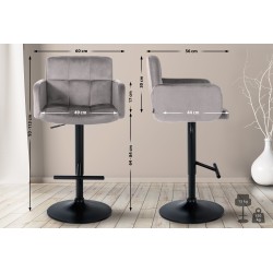 Taburete de bar de terciopelo negro, Los Ángeles