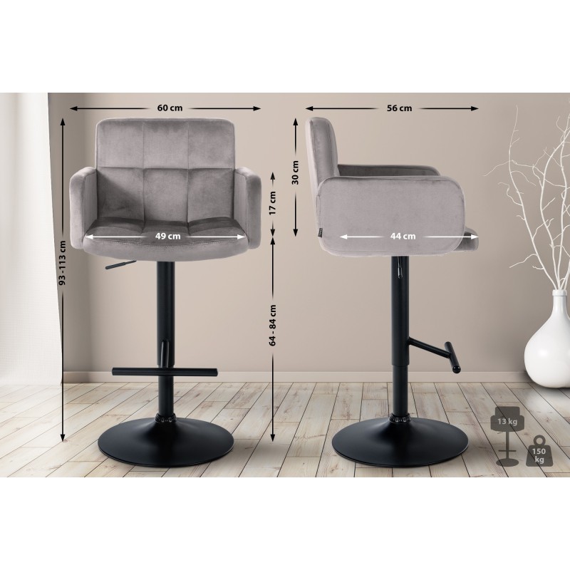 Taburete de bar de terciopelo negro, Los Ángeles