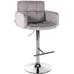 taburete de bar de terciopelo cromado de Los Ángeles