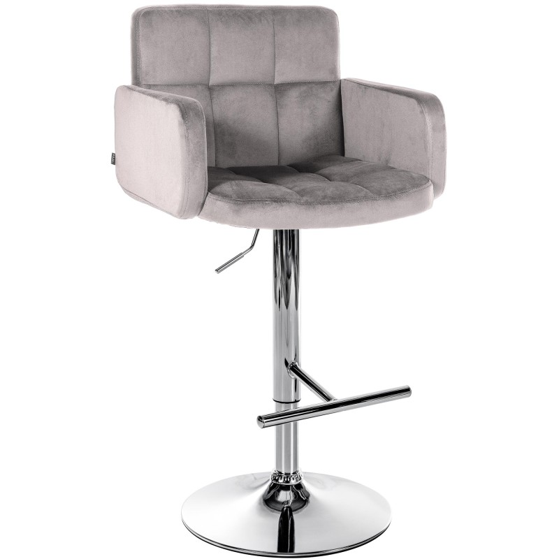 taburete de bar de terciopelo cromado de Los Ángeles