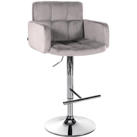 taburete de bar de terciopelo cromado de Los Ángeles