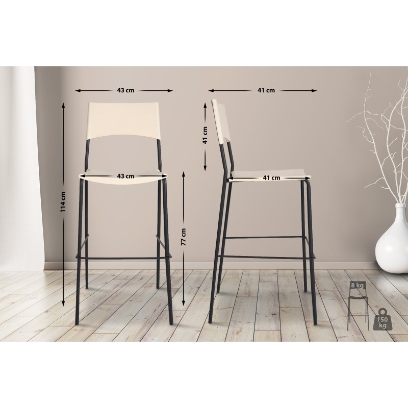 Taburete de bar negro Génova