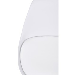 Taburete de bar Corbin, piel sintética, redondo, natural