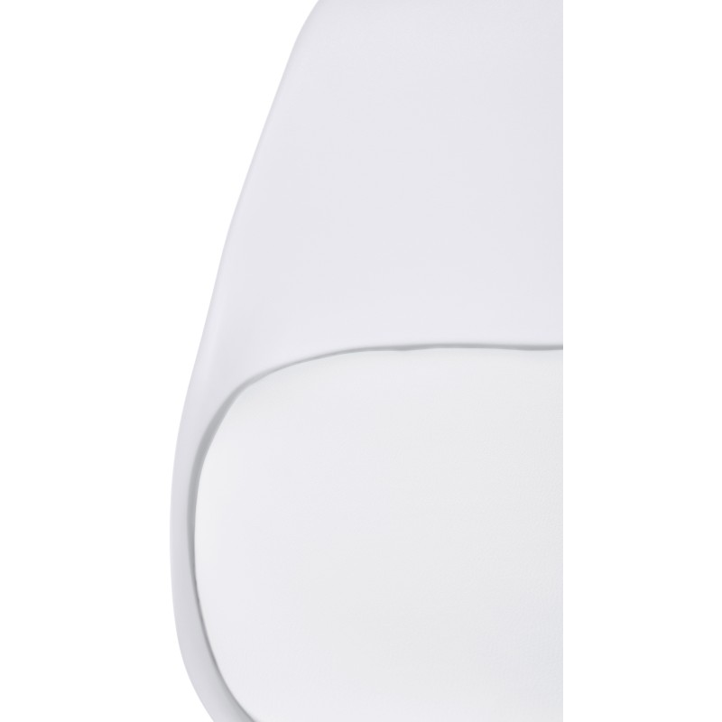 Taburete de bar Corbin, piel sintética, redondo, natural