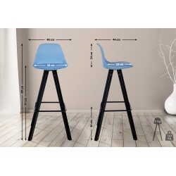 Taburete de bar Corbin, imitación piel, cuadrado, negro